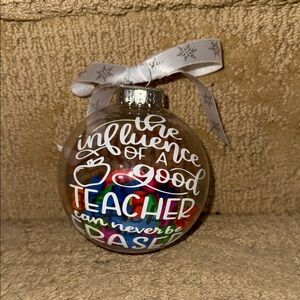 Festive Teacher Appreciation Ornament with Ribbon